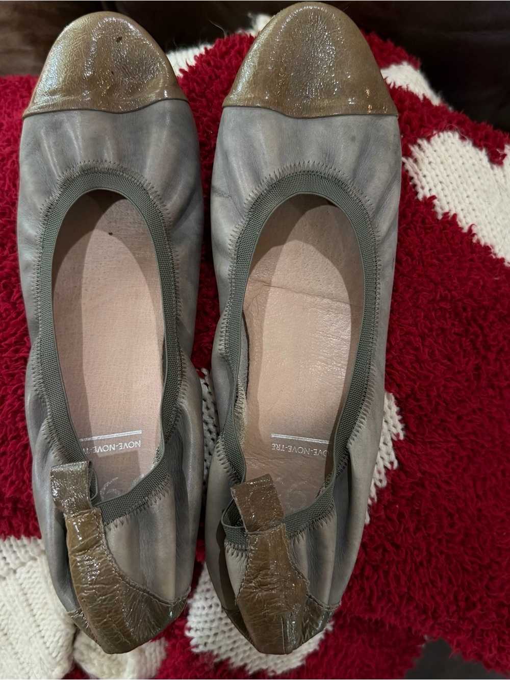Lavorazione Artigiana Gray Leather Ballet Flats Size 41 (9.5)
